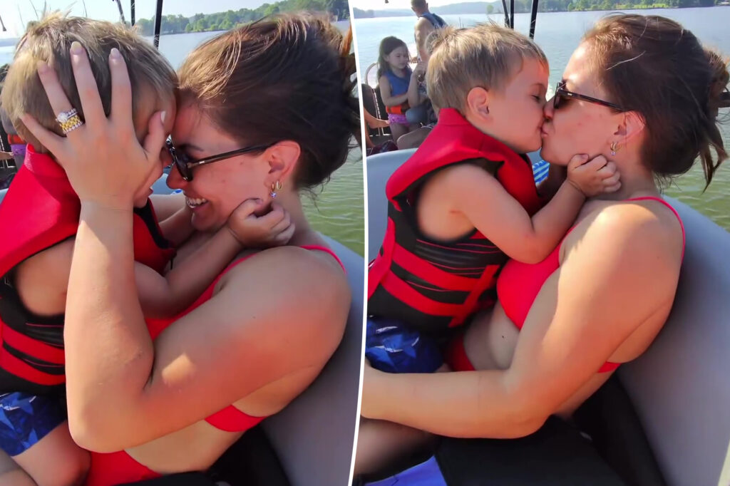 Shawn Johnson branded ‘weird’ by fans after sharing video kissing 2-year-old son on the lips