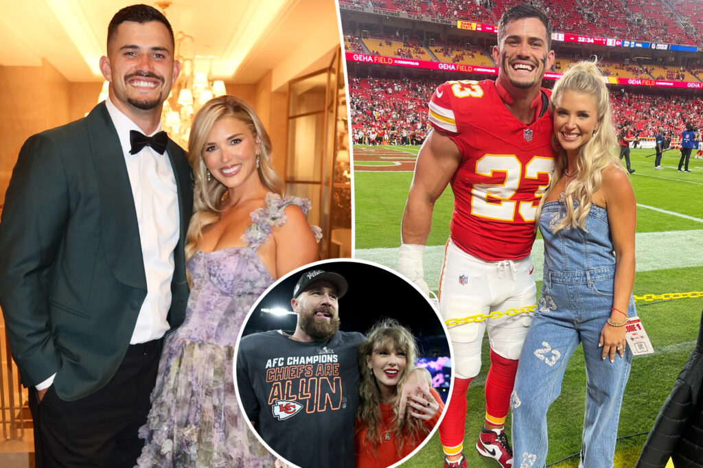Travis Kelce’s teammate’s wife wins nearly $7K Chanel purse in Taylor Swift wedding raffle