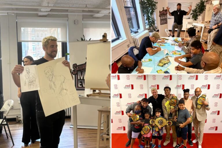 WWE stars team up with NYC nonprofit to provide ‘special’ art class for children affected by cancer