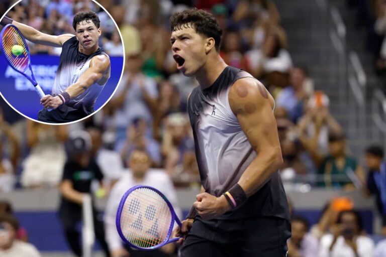 Ben Shelton overcomes jittery start at US Open to take next step in quest to end American men’s drought