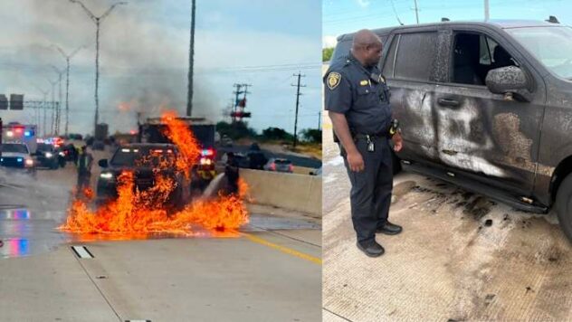 Bexar County deputy constable escapes blazing patrol unit on I-10, Precinct 4 constable says