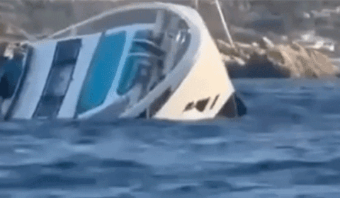 Luxury $9 million yacht caught on camera sinking off coast, days after delivery to owner