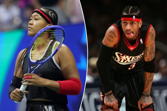 Naomi Osaka pays tribute to Allen Iverson with US Open look during hard-fought win