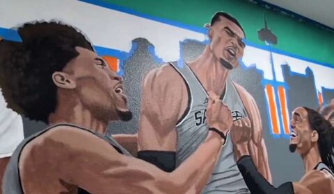 New Spurs mural celebrates team’s past and future at San Antonio collectibles shop