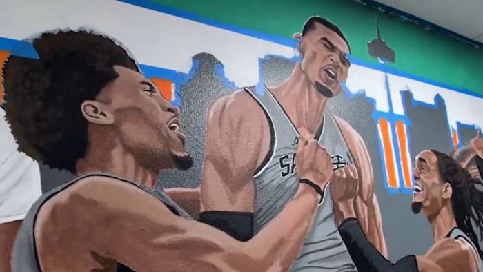 New Spurs mural celebrates team’s past and future at San Antonio collectibles shop