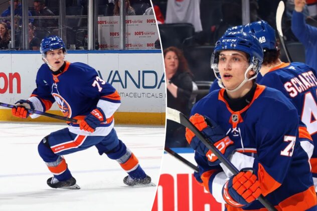 Victor Eklund putting in the work with battle Islanders roster spot ahead of him