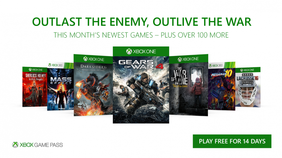 December’s Xbox Game Pass Update Brings Gears of War 4, Darksiders, Mass Effect and $1 Game Pass for Limited Time