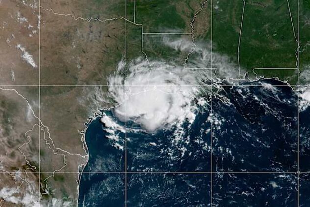 Edouard weakens into a tropical depression after landfall but still dumping rain into Texas