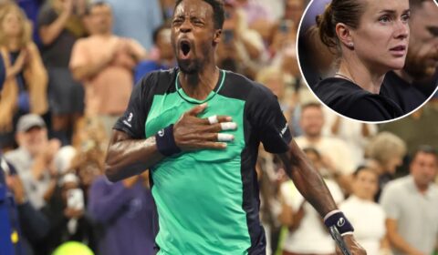 Gael Monfils shares emotional moment with tennis-star wife after making US Open history on birthday