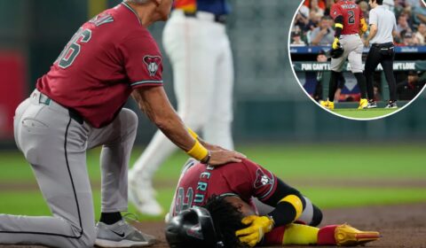 Geraldo Perdomo leaves Diamondback game after getting drilled by line drive in scary scene