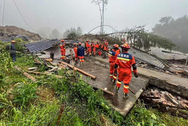 Mudslide kills 2 and leaves 10 missing in China after heavy rain from Typhoon Saudel