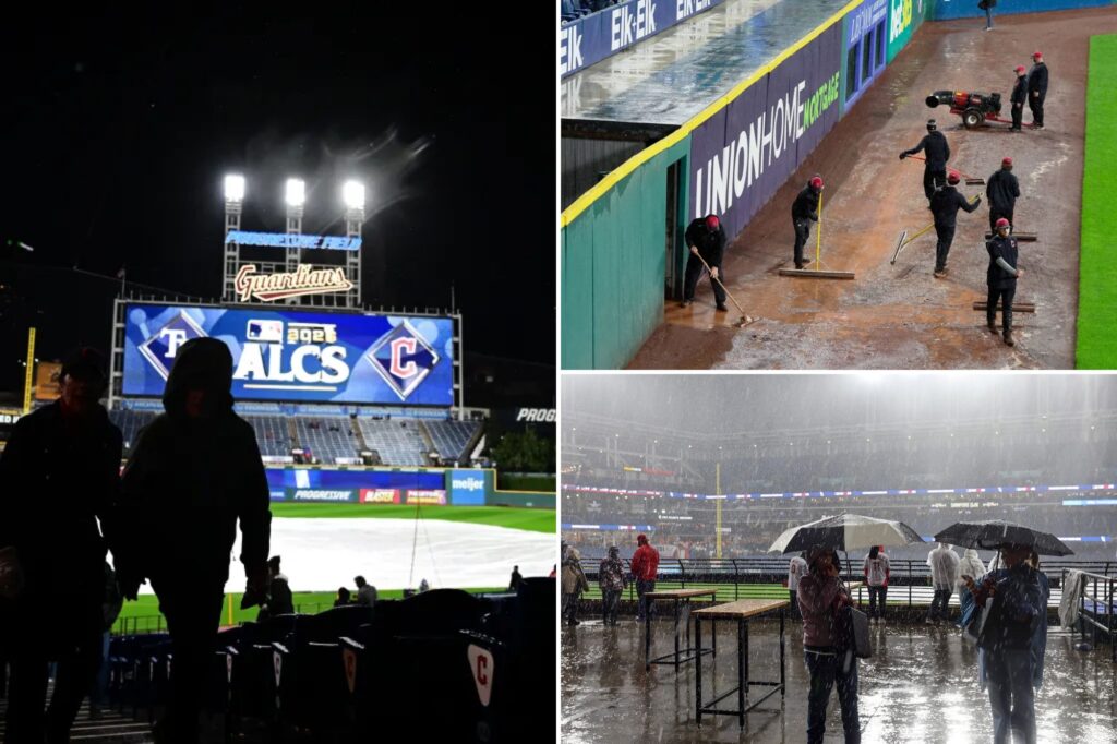 ALCS Game 4 gets postponed after heavy rain hits Cleveland: ‘It never cleared out’