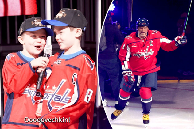 Alex Ovechkin’s sons introduce dad at final Capitals home opener of his Hall of Fame career