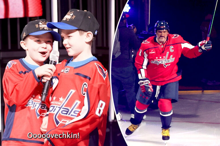 Alex Ovechkin’s sons introduce dad at final Capitals home opener of his Hall of Fame career