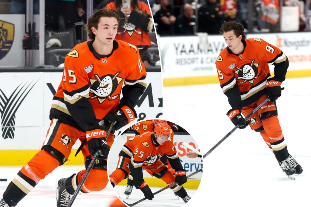 Anaheim Ducks Roger McQueen embraces Disney connection during rookie solo lap in NHL debut