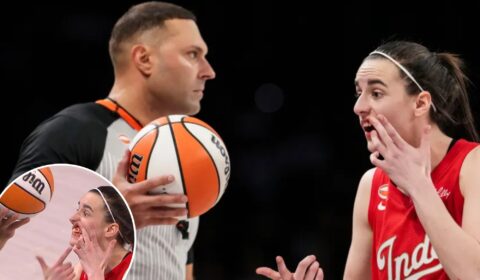 Caitlin Clark bloodied during Fever’s season-ending loss — and lets the referees hear it