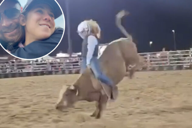 Chris Hemsworth celebrates as daughter India, 14, wins all-boy bull-riding competition