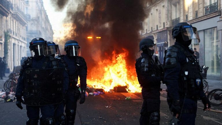 France's Macron blames protests on 'ultra-left groups whose aim is to bring down the Republic'