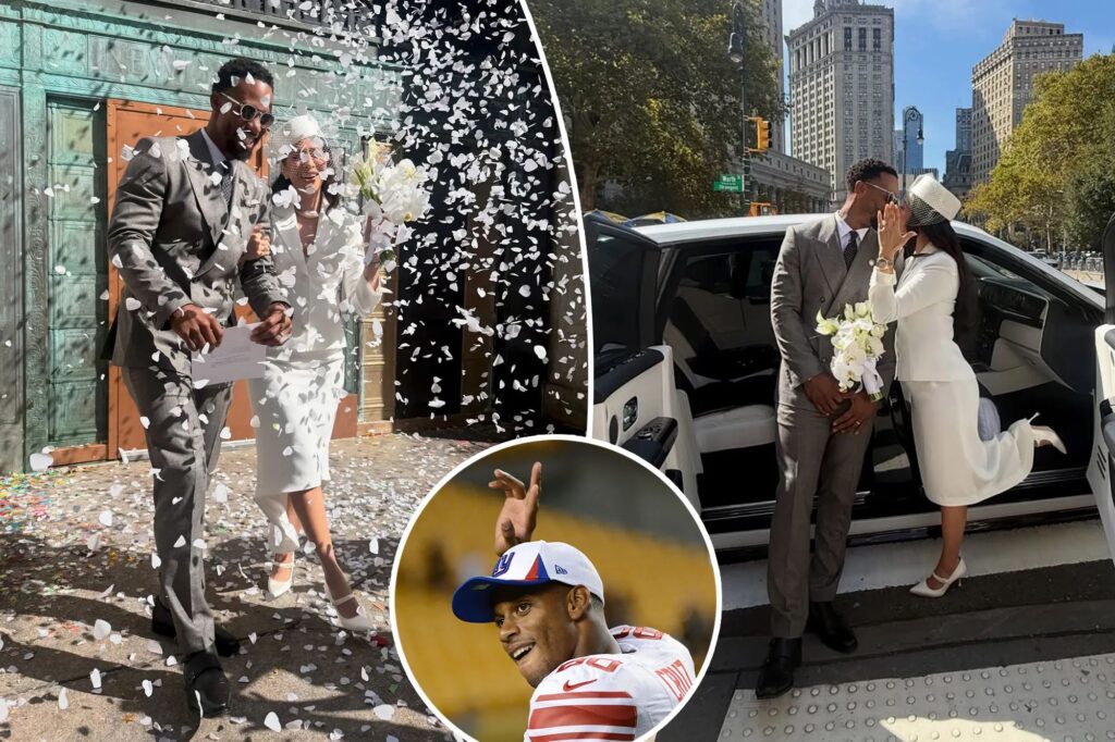 Giants hero Victor Cruz marries DJ Orange Calderon in NYC