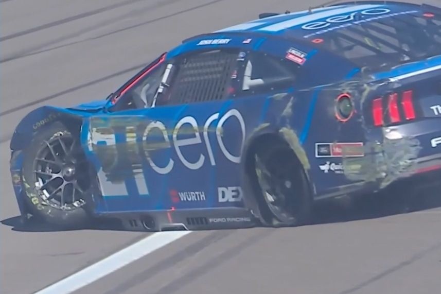 Josh Berry on Las Vegas practice crash: 'It's a shame to be that slow and blow a tire'