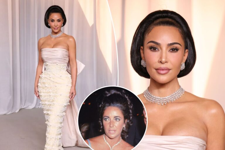 Kim Kardashian channels Elizabeth Taylor on the Academy Museum Gala 2026 red carpet