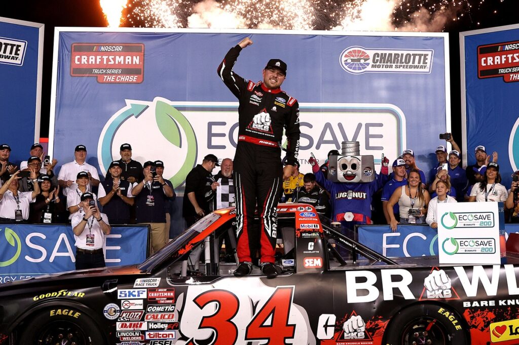 Layne Riggs closes to 17 points of NASCAR Truck lead with Charlotte win