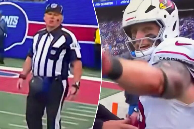 NFL ref appears to curse out Cardinals star during loss to Giants as NFLPA boss fumes