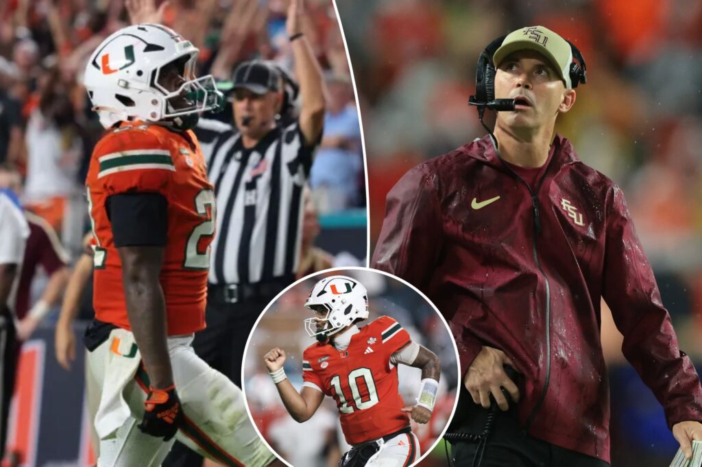 No. 3 Miami avoids upset with thrilling 2OT win over rival Florida State
