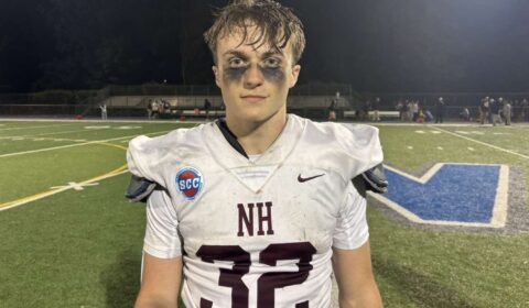 North Haven football rolls past Notre Dame-West Haven as Avery Hartline scores 4 touchdowns
