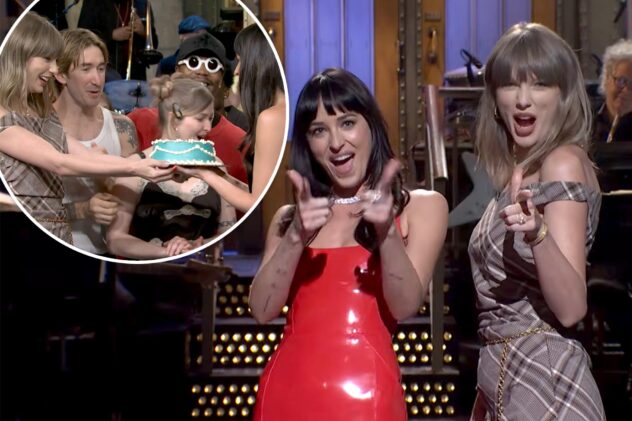 Taylor Swift crashes Dakota Johnson’s ‘SNL’ monologue: ‘My literal therapist’