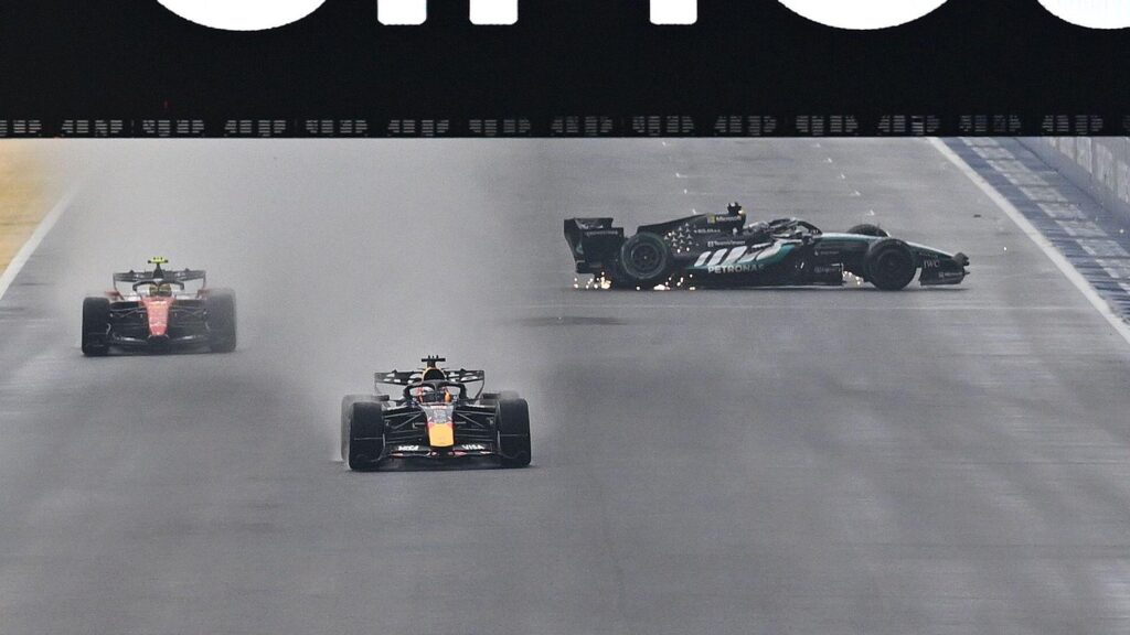 Verstappen wins sprint after Russell crashes out